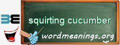 WordMeaning blackboard for squirting cucumber